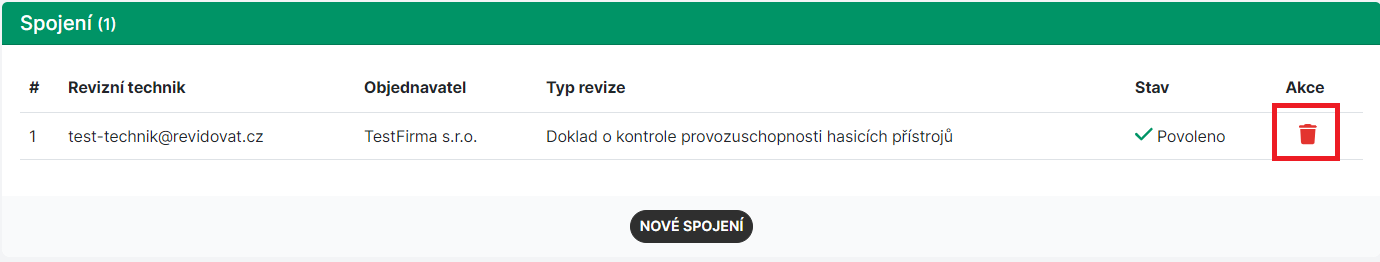 Odstranění propojení