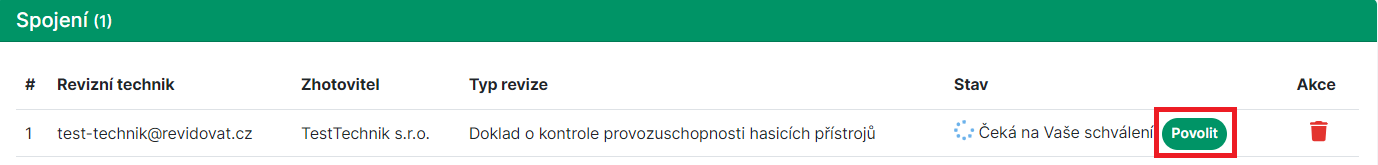 Schválení propojení s technikem